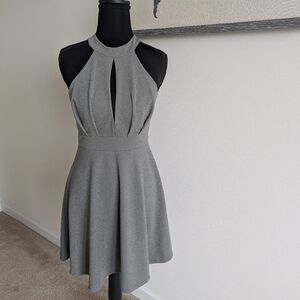 Gray Halter Mini Dress